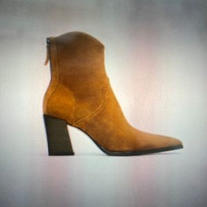 Zara Split Leather Heeled Ankle Boots